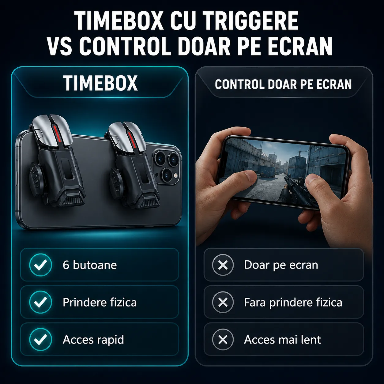 Gamepad Timebox Bluetooth gri 6 butoane mobil