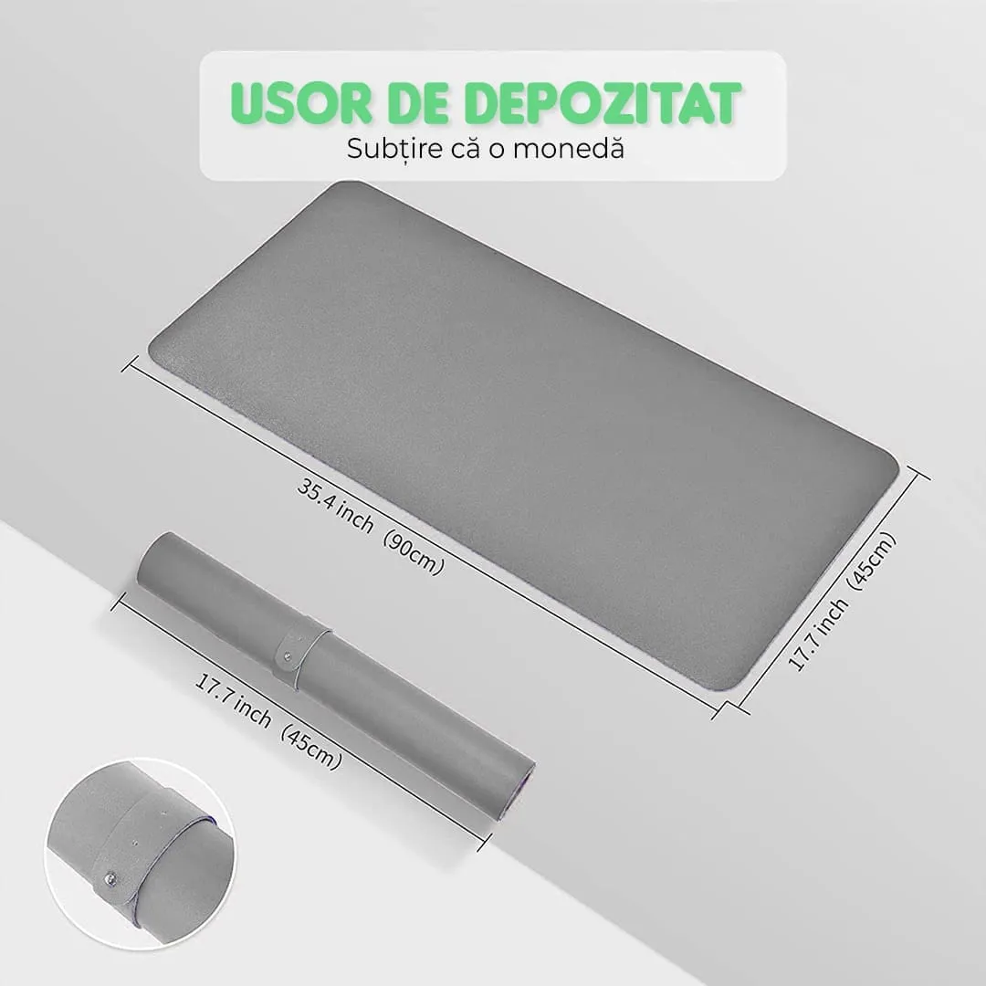 Timebox Mousepad Gaming XXL 90x45 Alb/Gri Impermeabil