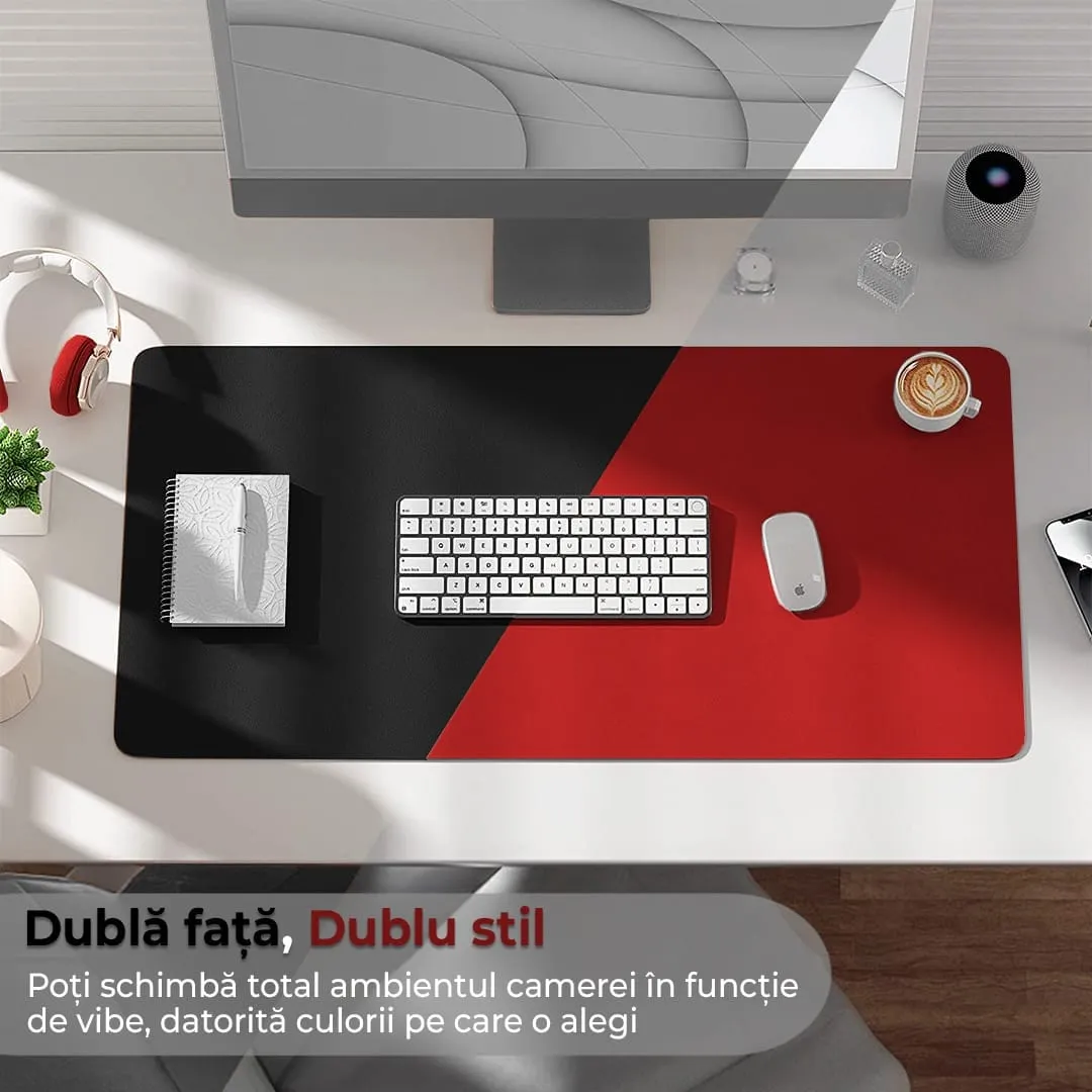 Timebox 90x45 cm mousepad birou XXL negru impermeabil