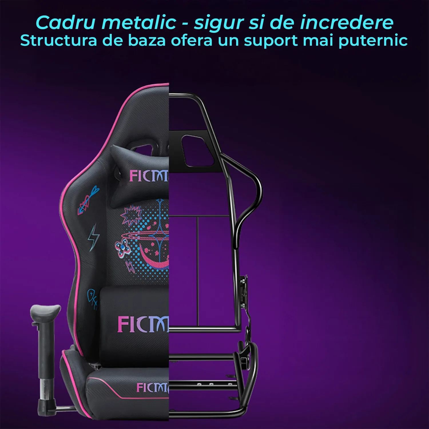 Timebox Scaun Gaming Roz 160 Grade Tetiera Lombara