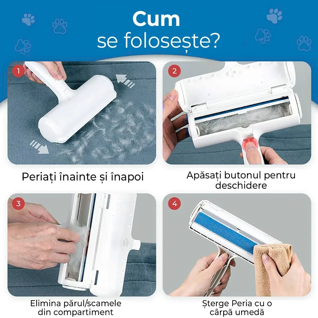Timebox Perie Păr Animale Albastru Reutilizabilă