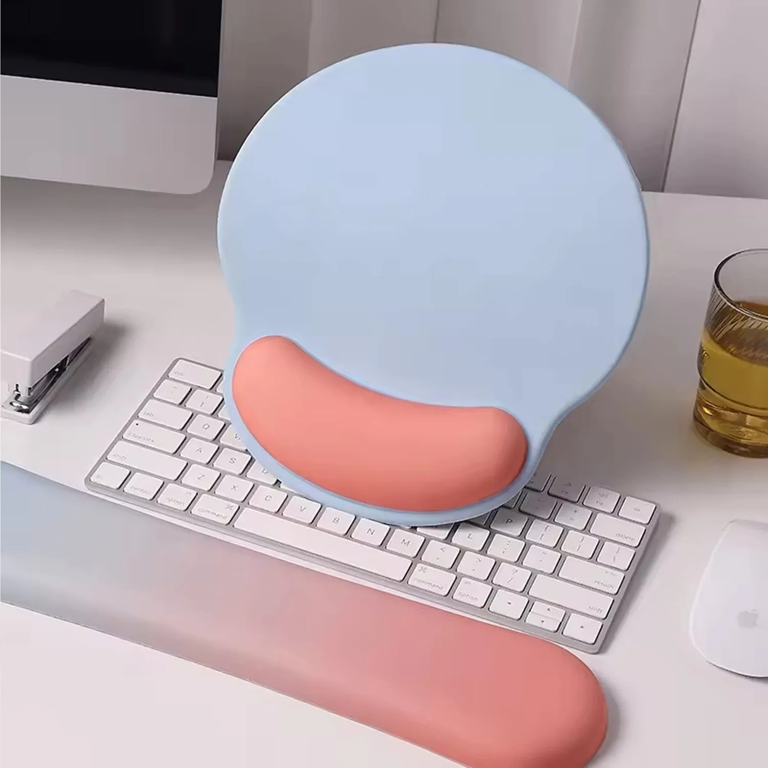 Timebox Mousepad Ergonomic Spuma Memorie Albastru