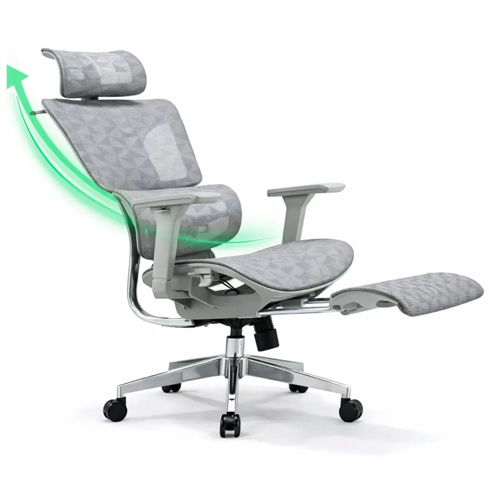Timebox scaun ergonomic gri 150 kg cotiere 5D mesh