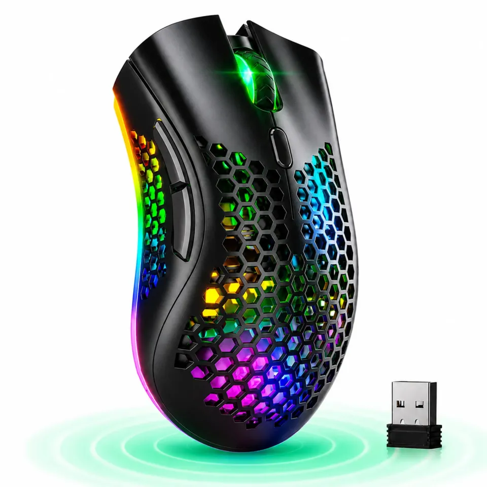 Timebox mouse gaming wireless 95g RGB negru FastCharge