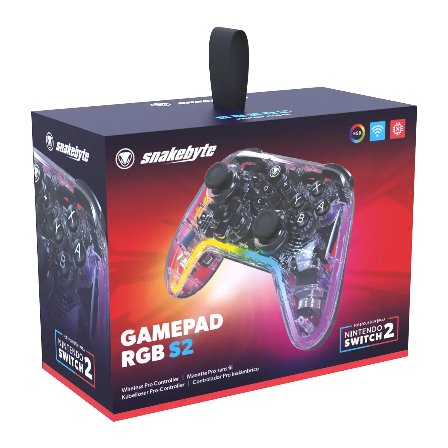 snakebytes Gamepad Pro RGB S2 controller Switch 2 transparent