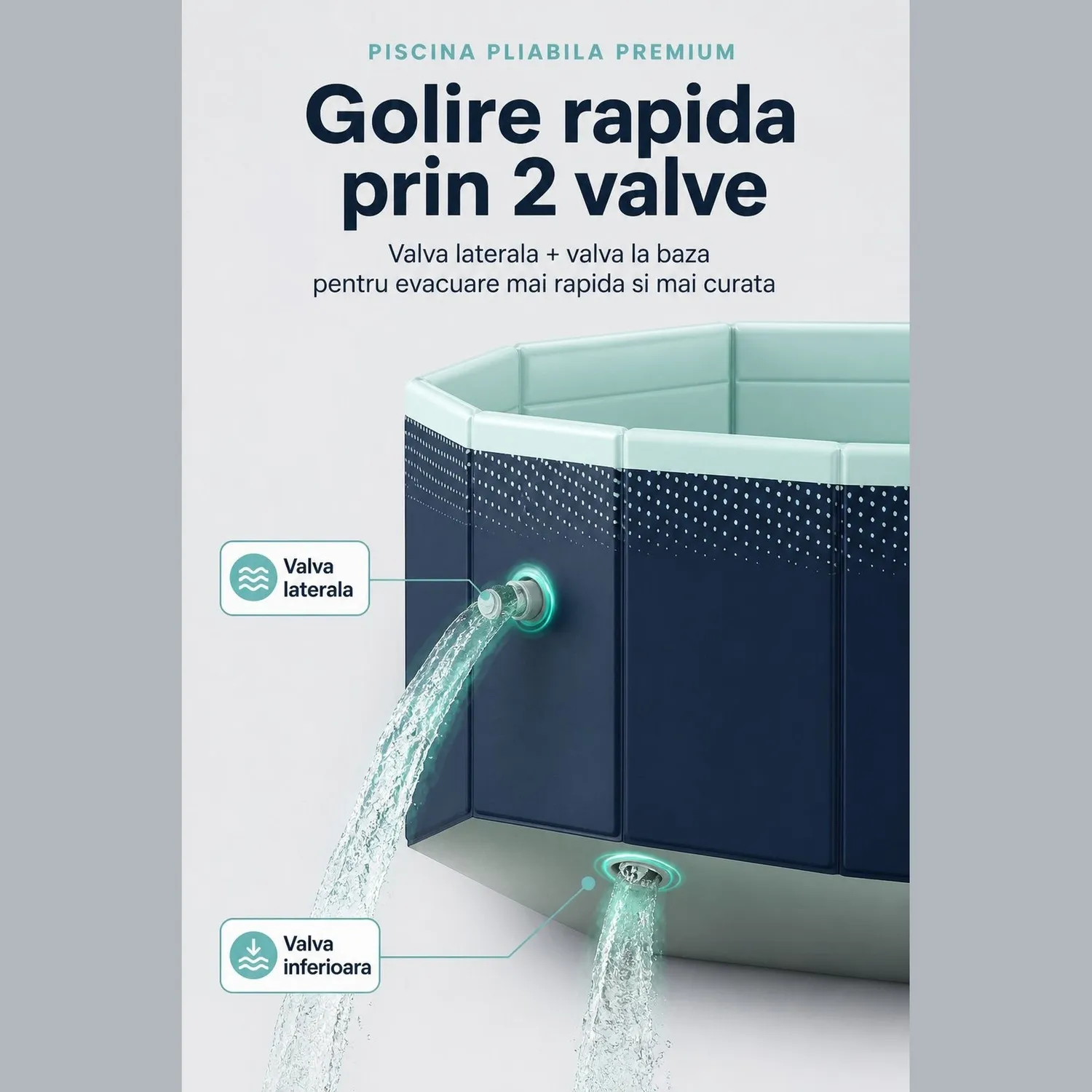Timebox Piscina Pliabila 2.1m Fara Pompare Albastru
