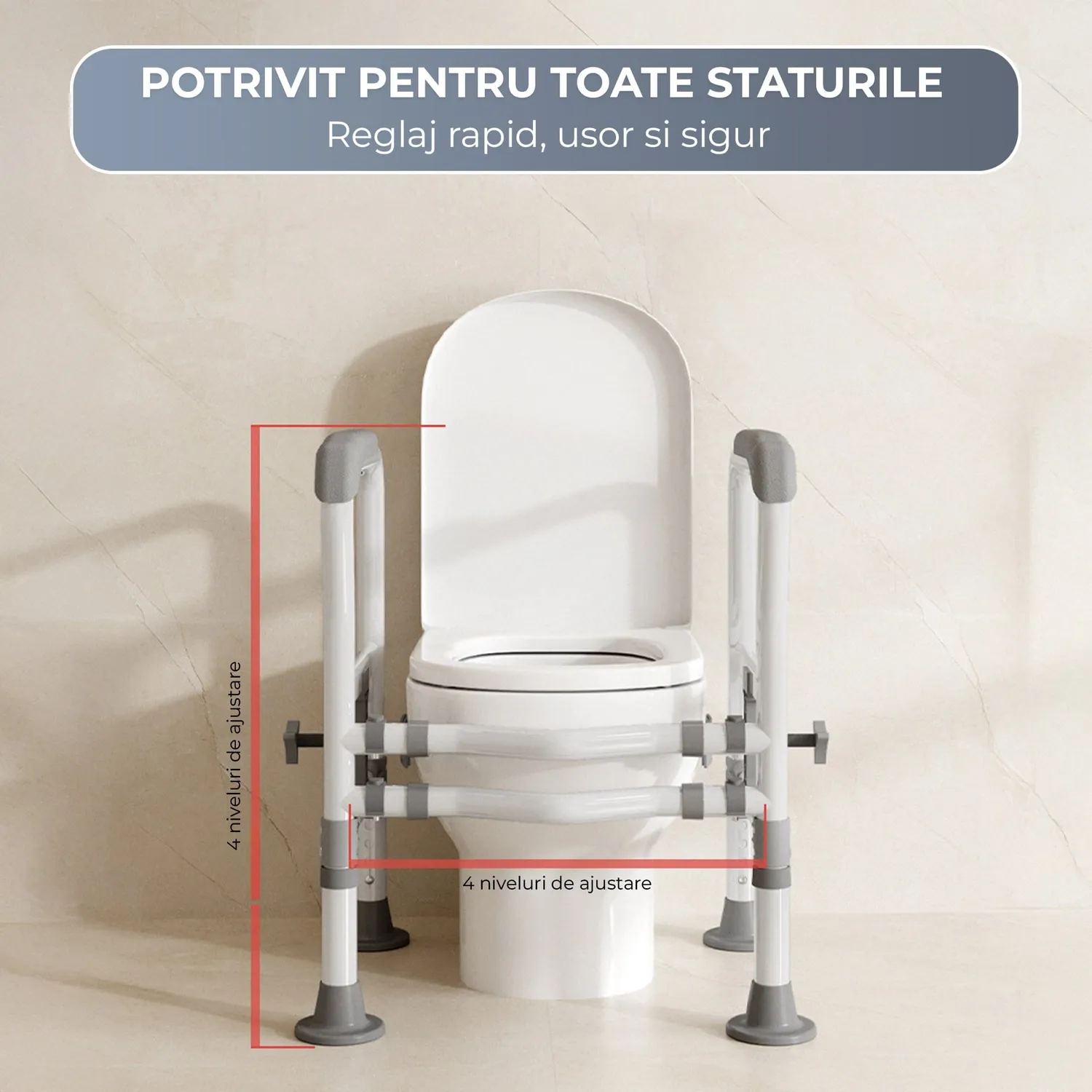 Timebox Cadru Sprijin Toaleta 150 Kg Pliabil Ventuza
