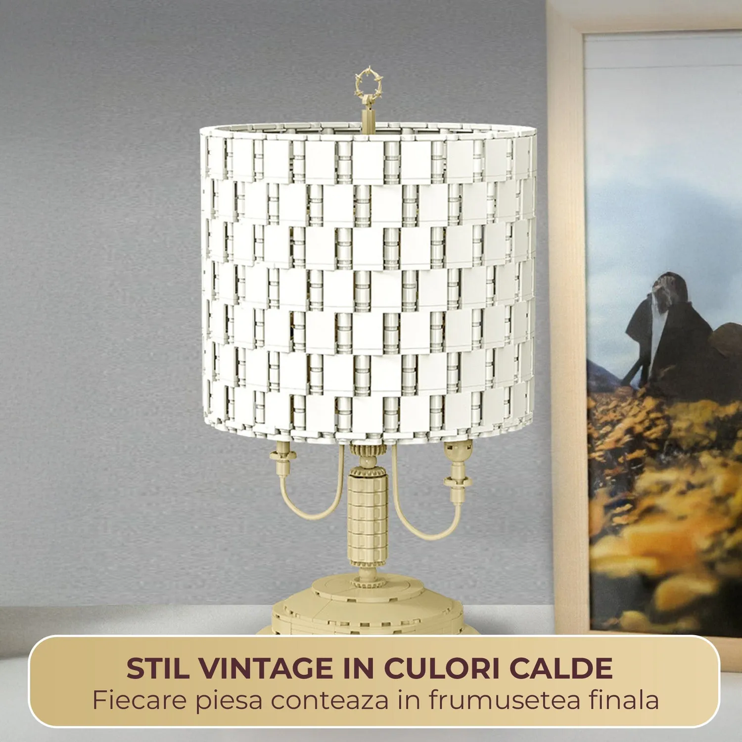 Timebox Retro Cilindrica lampa DIY 1433 piese cu lumina