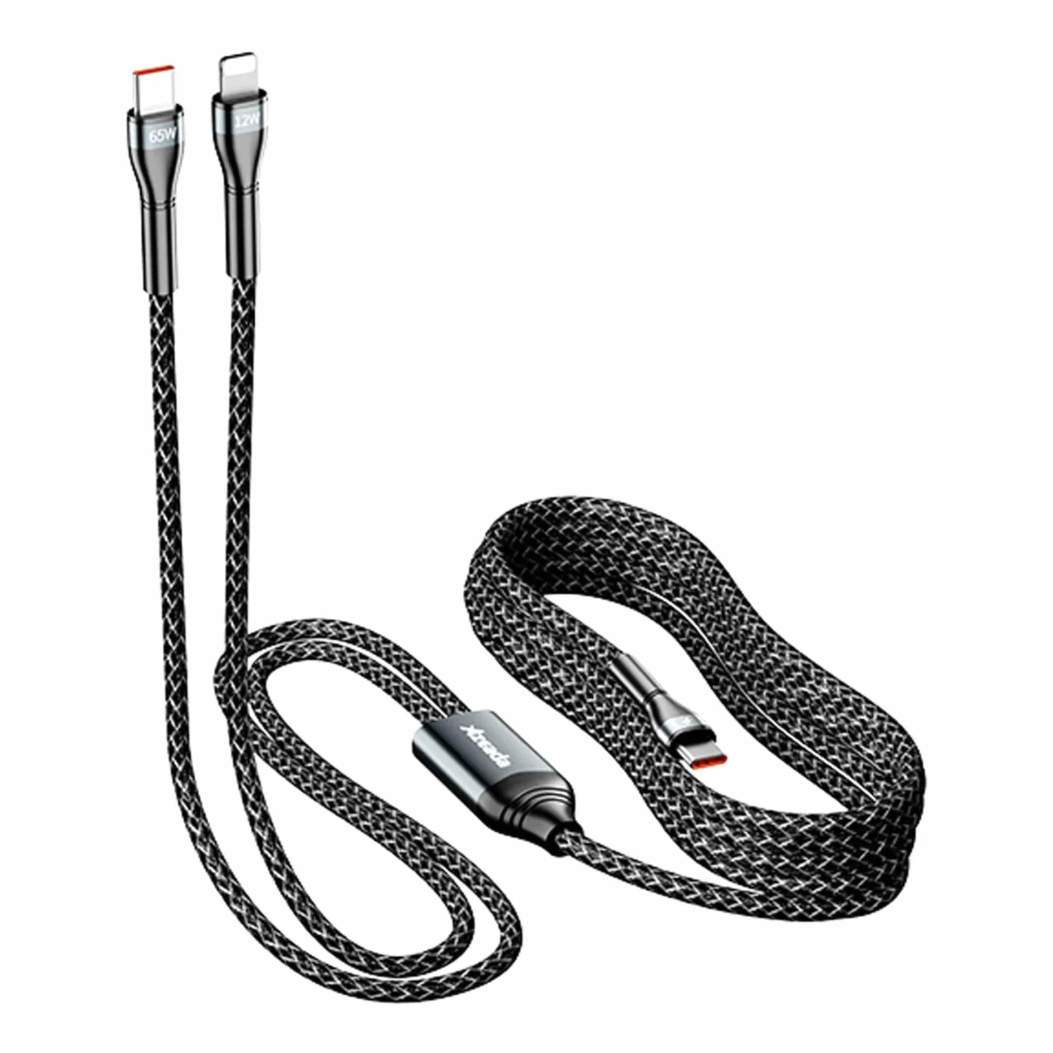 Timebox Cablu 2in1 65W 1,5m negru fast charge