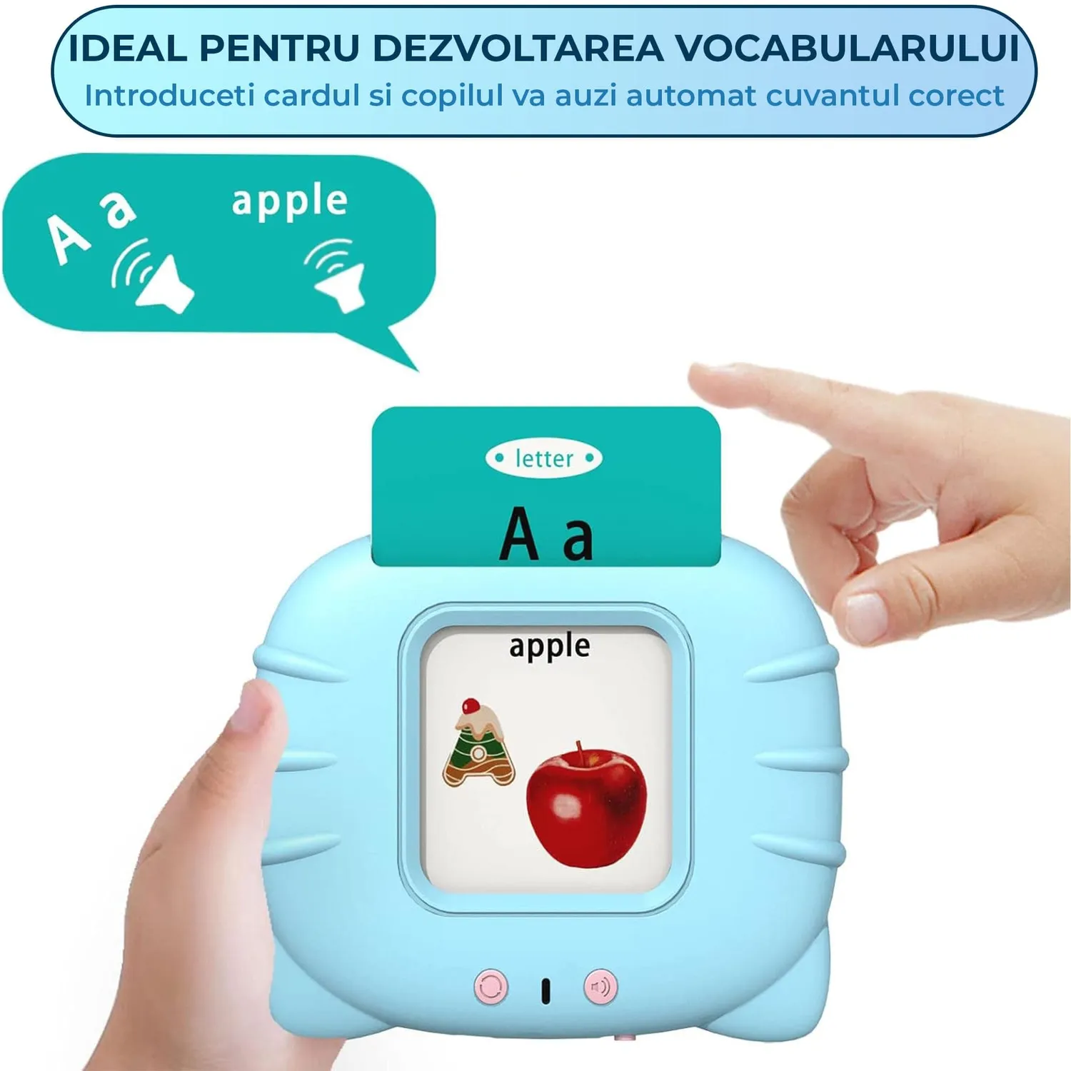 Timebox 255 carti jucarie educativa albastra engleza