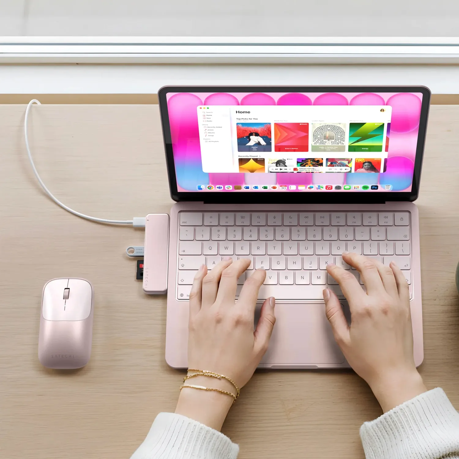 Satechi Snap Hub USB-C MacBook Neo argintiu 6 porturi