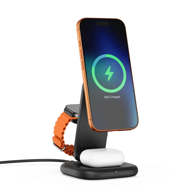 Satechi 3-in-1 Foldable Qi2 25W statie incarcare wireless pliabila