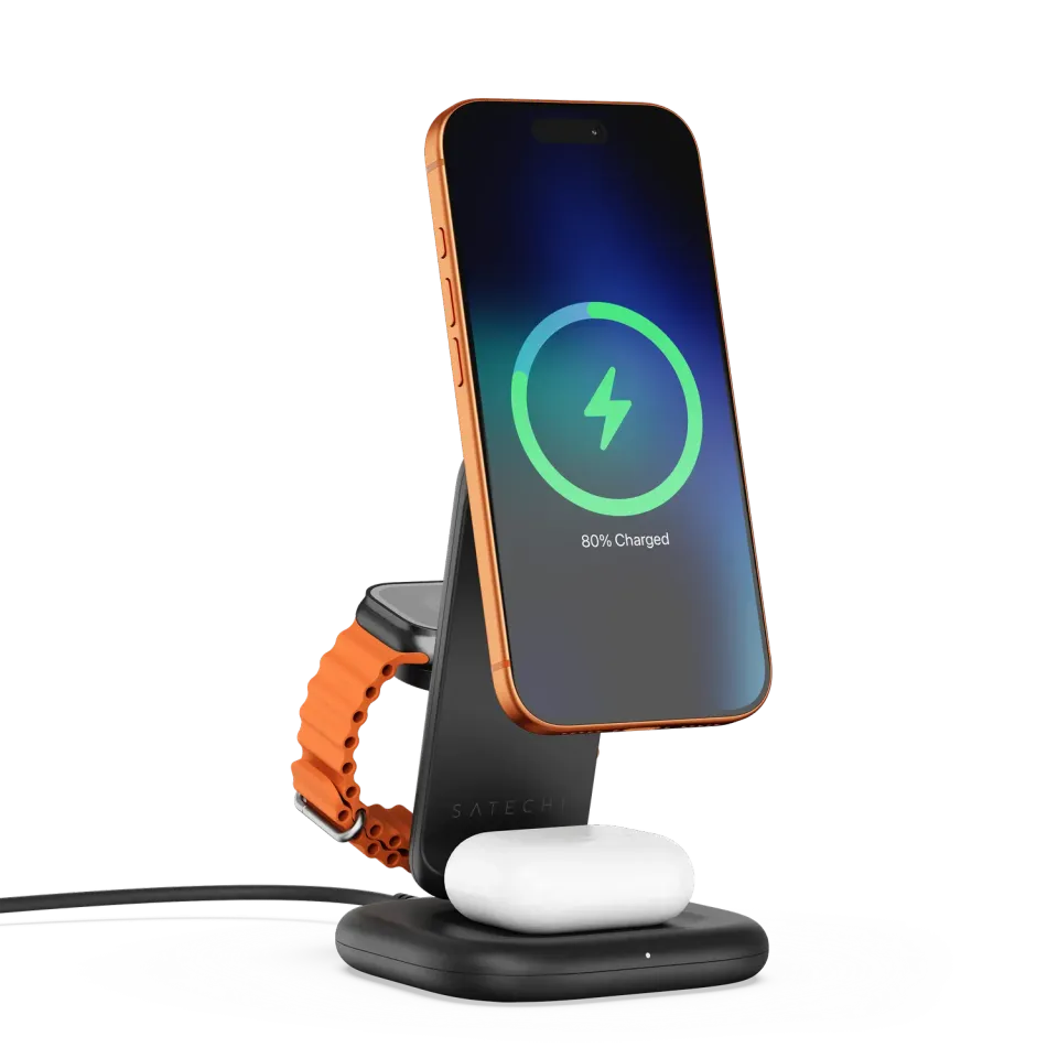 Satechi 3-in-1 Foldable Qi2 25W statie incarcare wireless pliabila