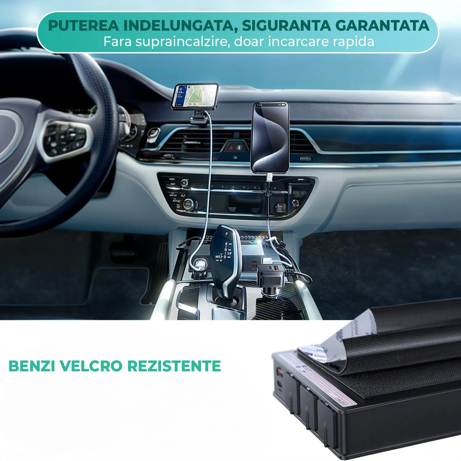Timebox adaptor bricheta auto 9 in 1 191W negru
