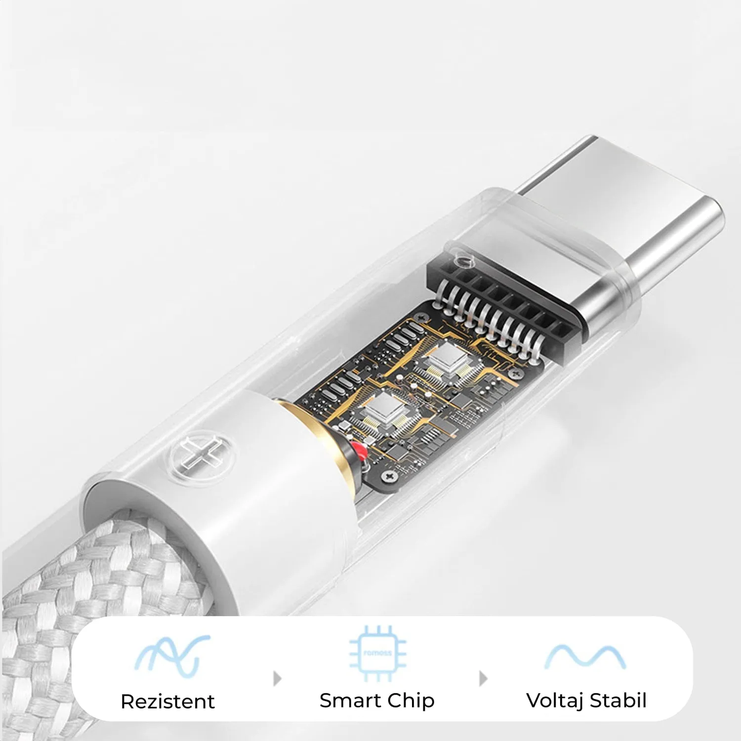 Timebox cablu USB-C 120W 1m alb LED