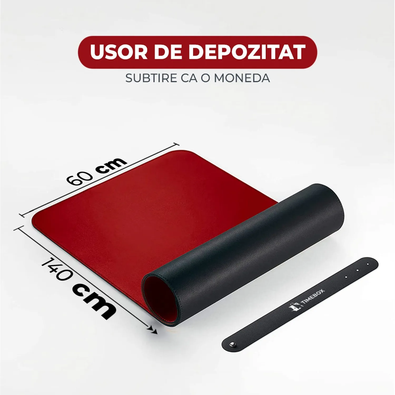 Timebox 140x60 cm mousepad birou XXL cusut impermeabil