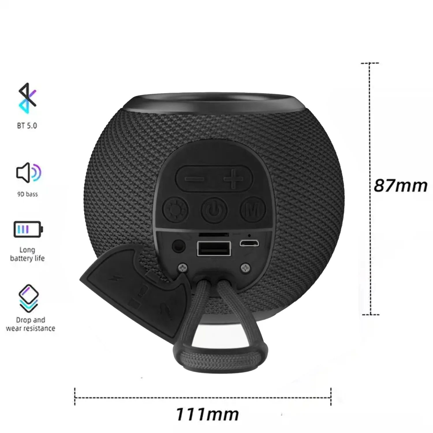 Timebox boxa portabila bluetooth neagra RGB 360 IPX5