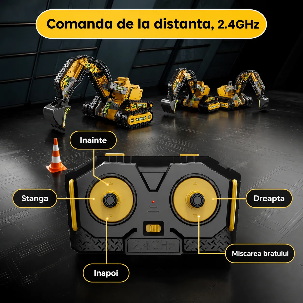 Timebox Excavator jucarie STEM 4 in 1 Galben 7-14 ani
