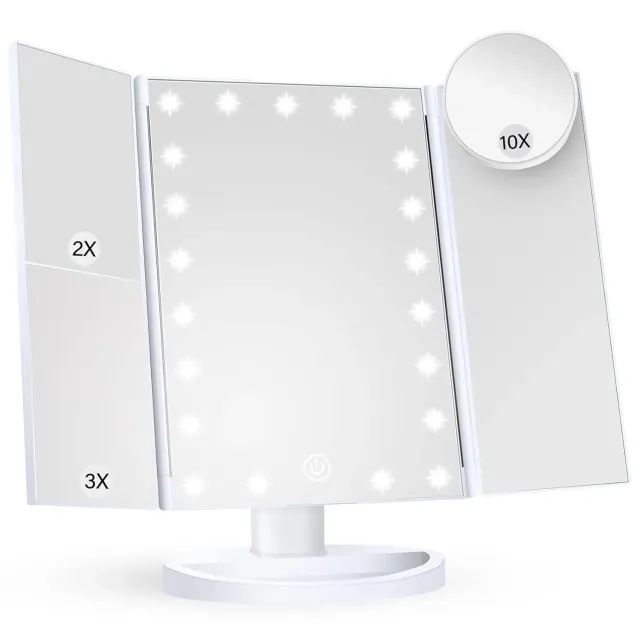 Timebox oglinda cosmetica LED 2X 3X 10X USB
