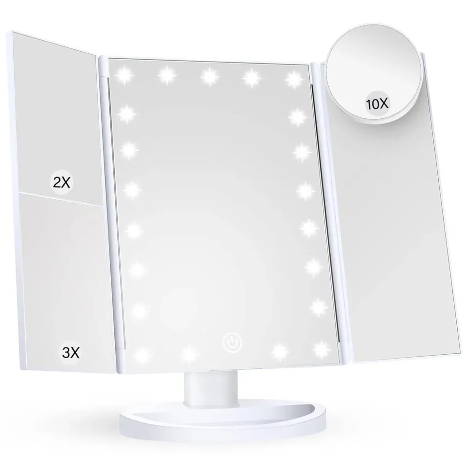Timebox oglinda cosmetica LED 2X 3X 10X USB