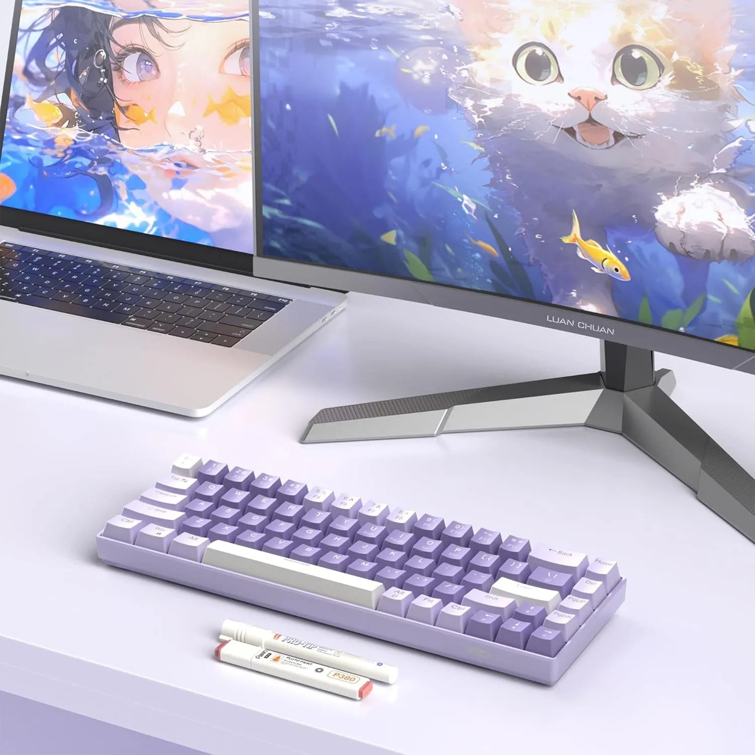Tastatura gaming Timebox 60% Violet Switch mov
