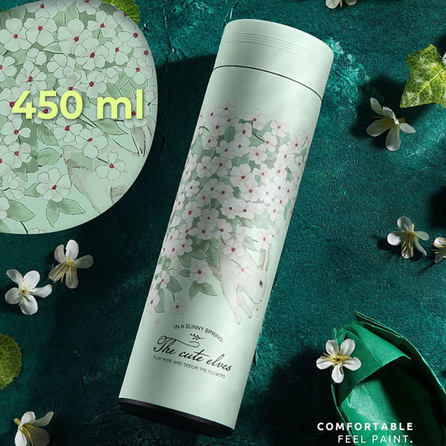 Cana termos Timebox 450ml verde inox
