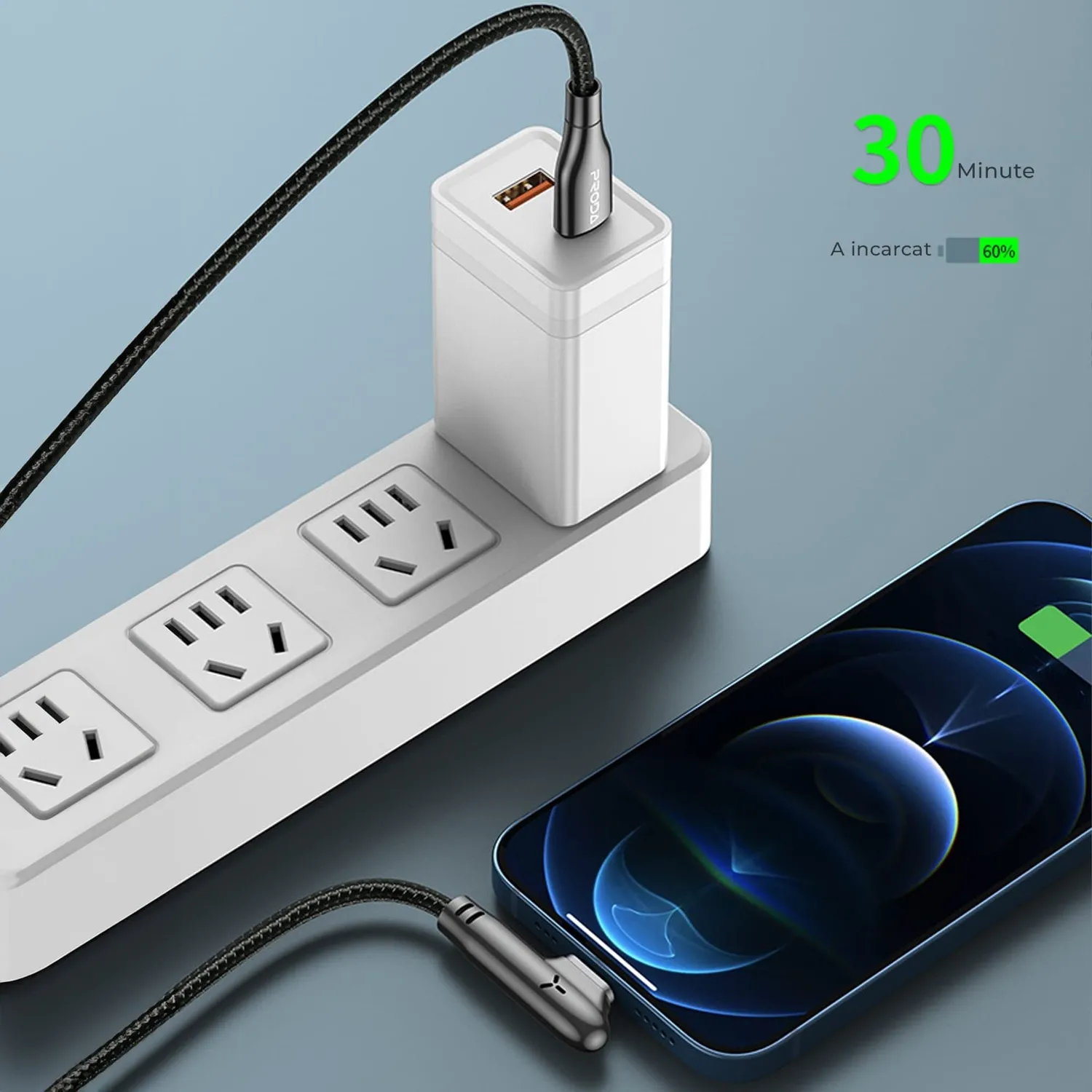 Timebox 60W cablu USB-C negru 1m rapid