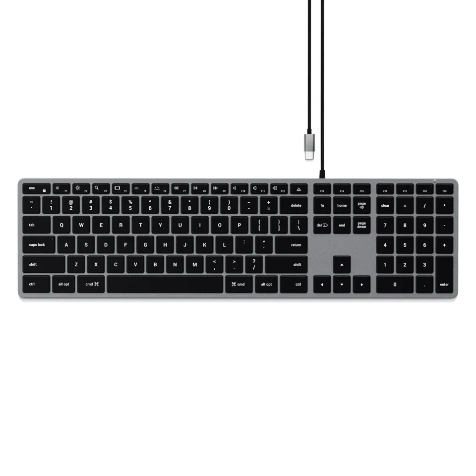 Satechi Slim W3 tastatură USB-C gri spațial iluminată cu numpad
