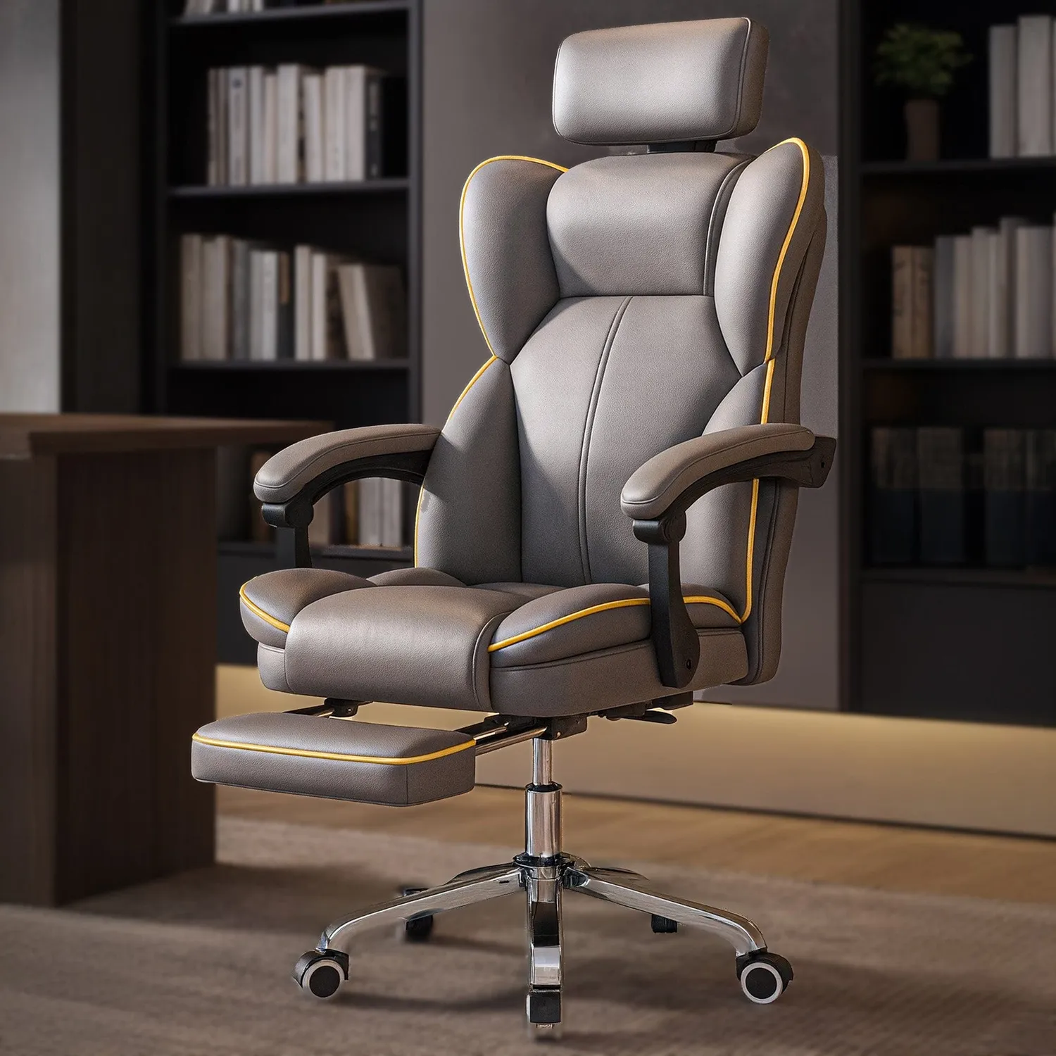 Timebox Ergonomic scaun birou gri 360 spatar inalt lombar