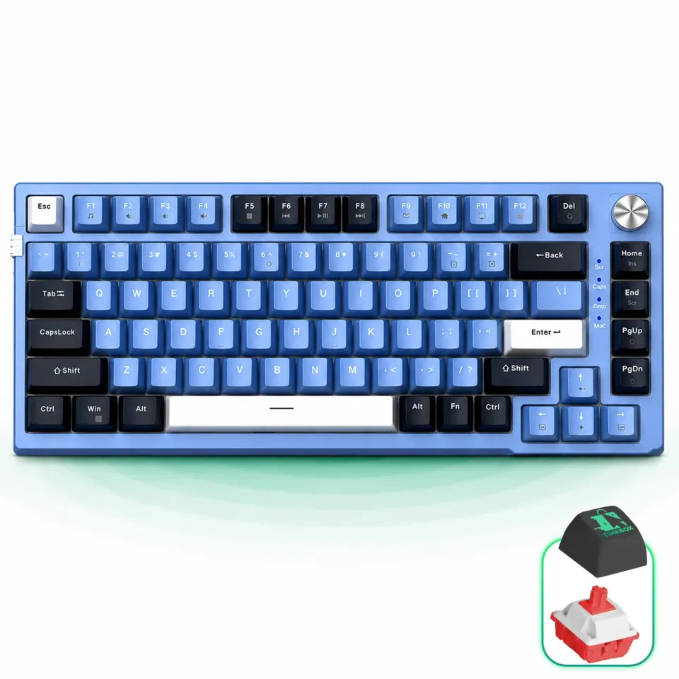 Timebox 75% Blue Switch tastatura mecanica albastra hot-swap