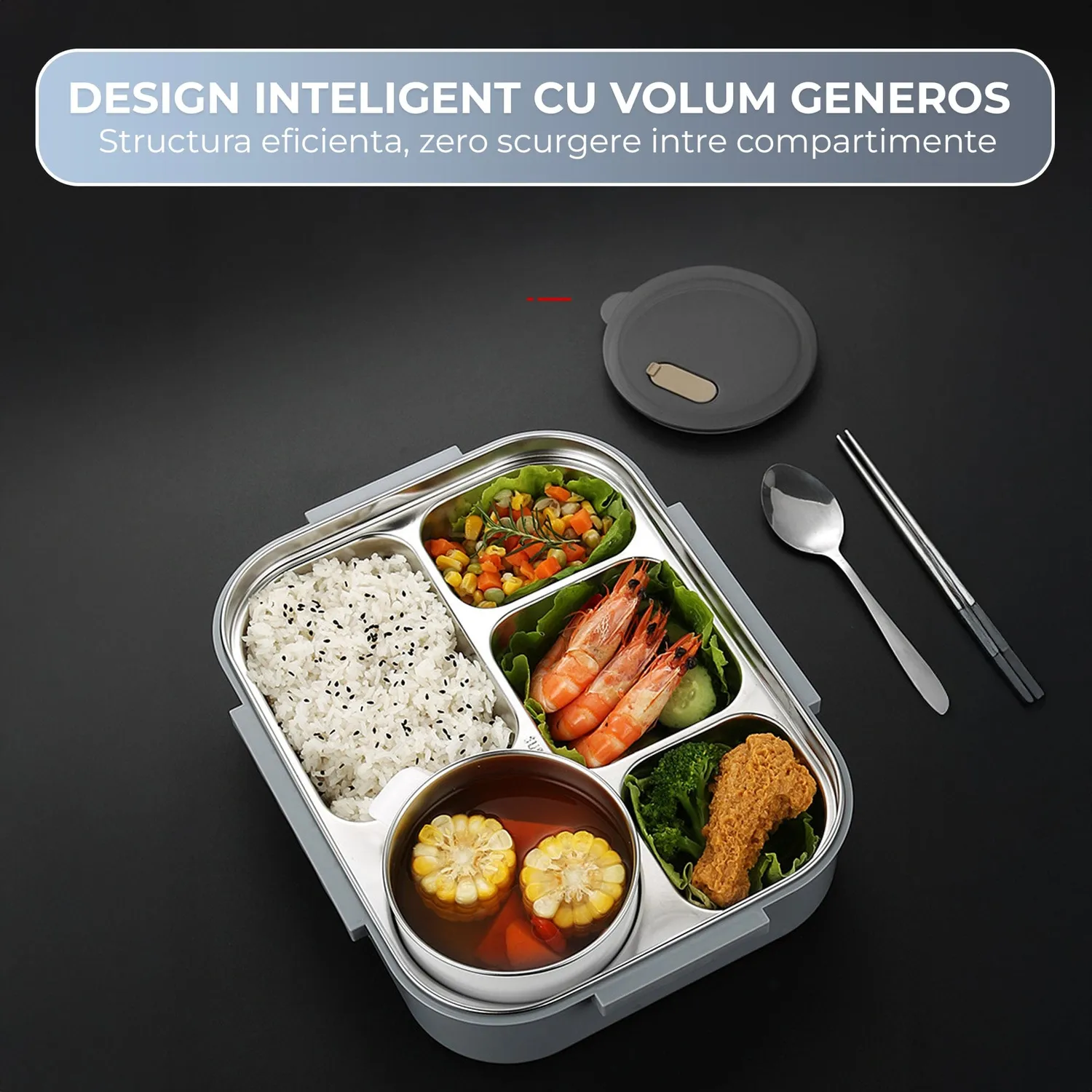 Timebox 316 Inox caserola pranz albastra 2.1L etansa