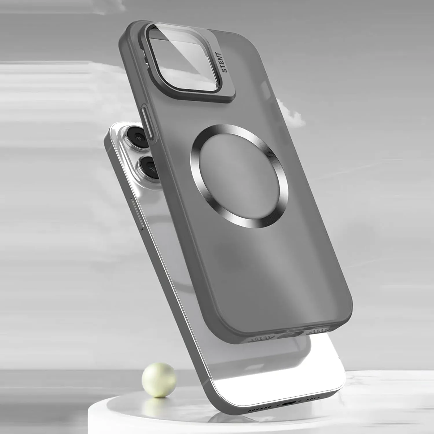 Husa Timebox iPhone 15 Pro Max MagSafe neagra cu suport
