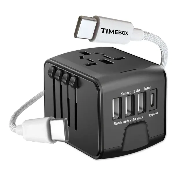 Timebox set călătorie adaptor universal + cablu 66W