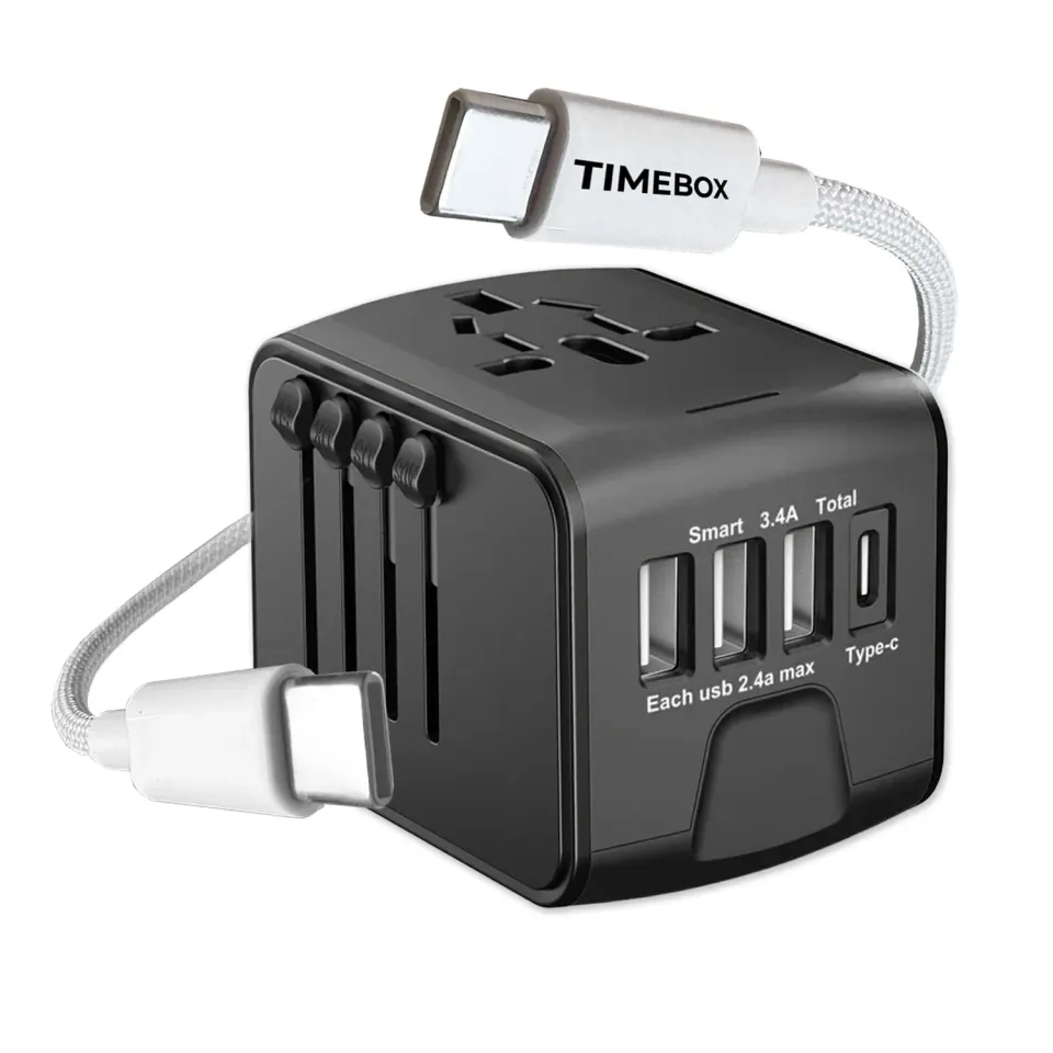 Timebox set călătorie adaptor universal + cablu 66W