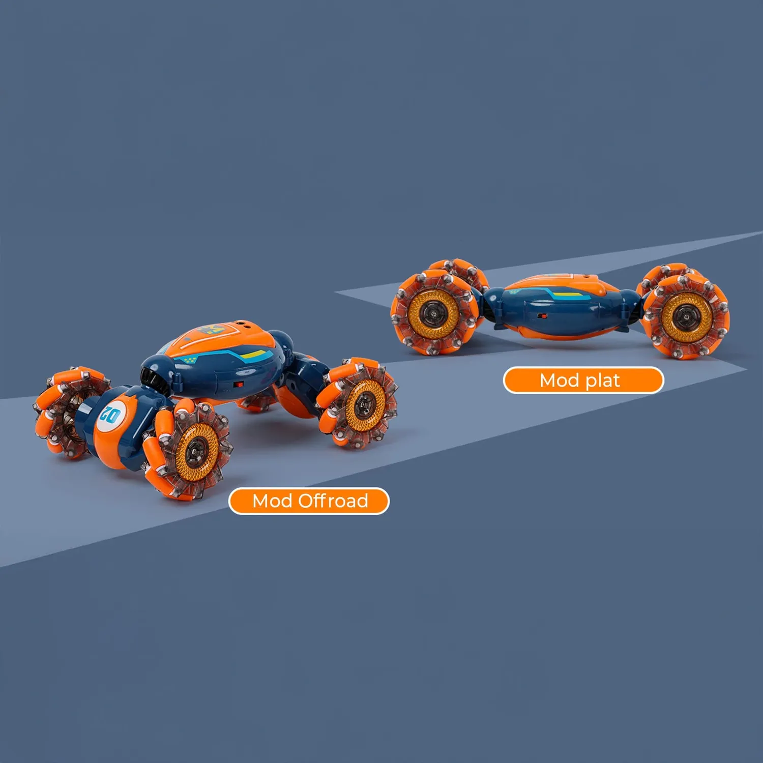 Timebox masinuta RC Stunt 4WD 360 grade albastru gesturi