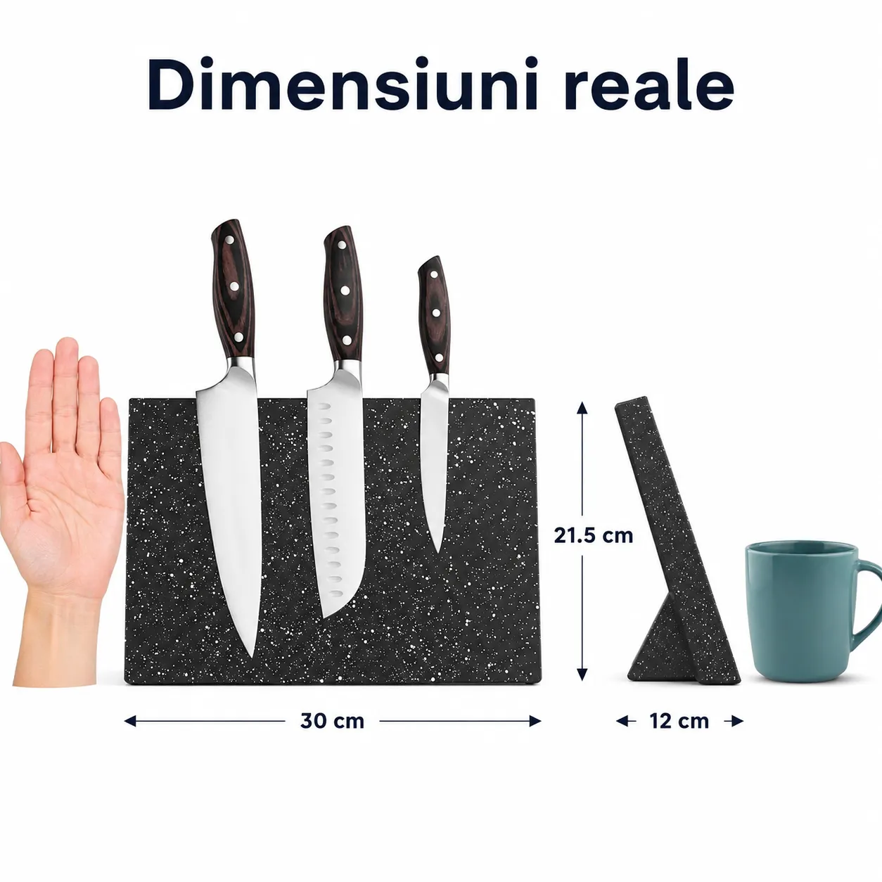 Timebox suport magnetic cutite 7-9 piese negru lemn