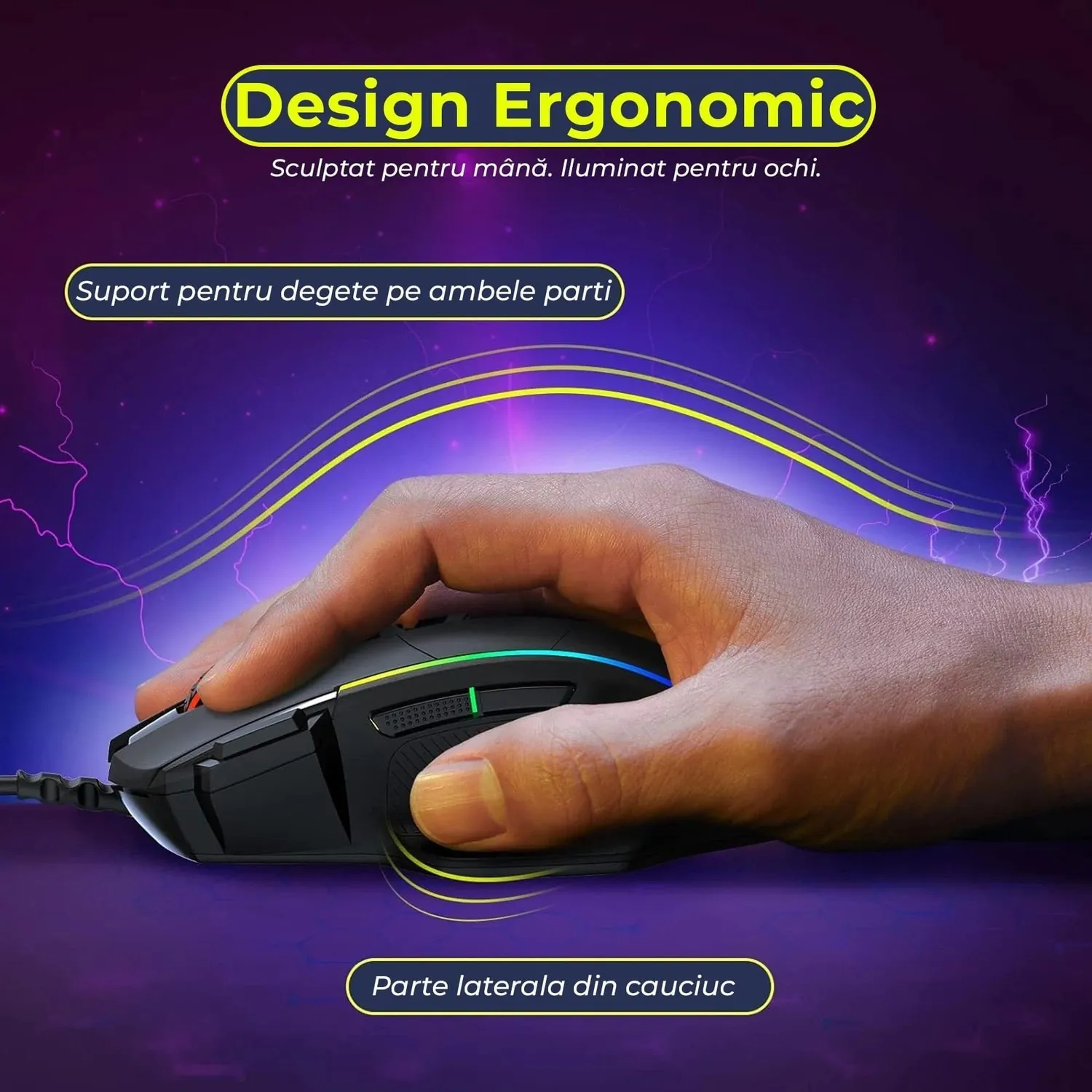 Timebox Pachet Mouse Gaming 5000 DPI + Mousepad 30x24