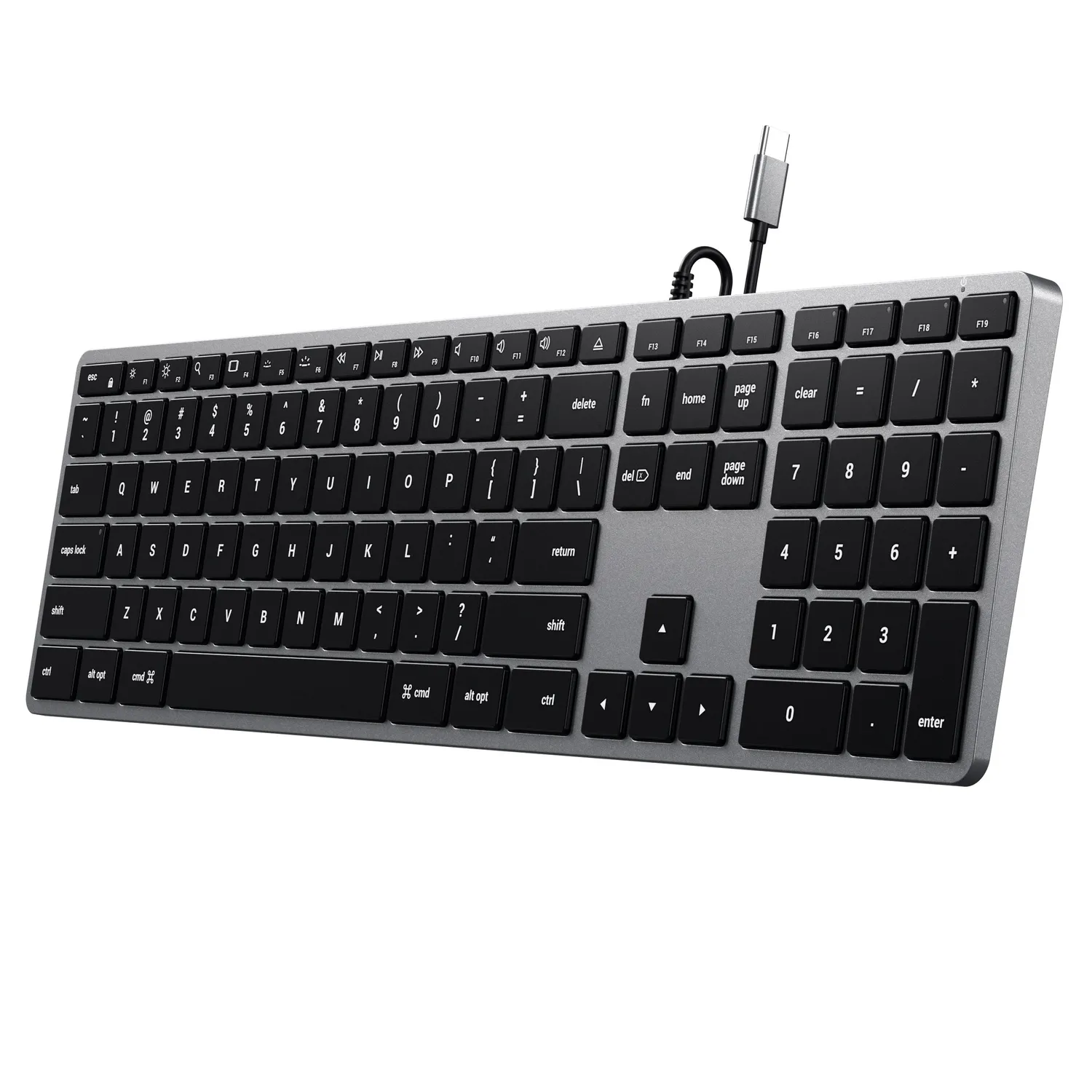 Satechi Slim W3 tastatură USB-C gri spațial iluminată cu numpad
