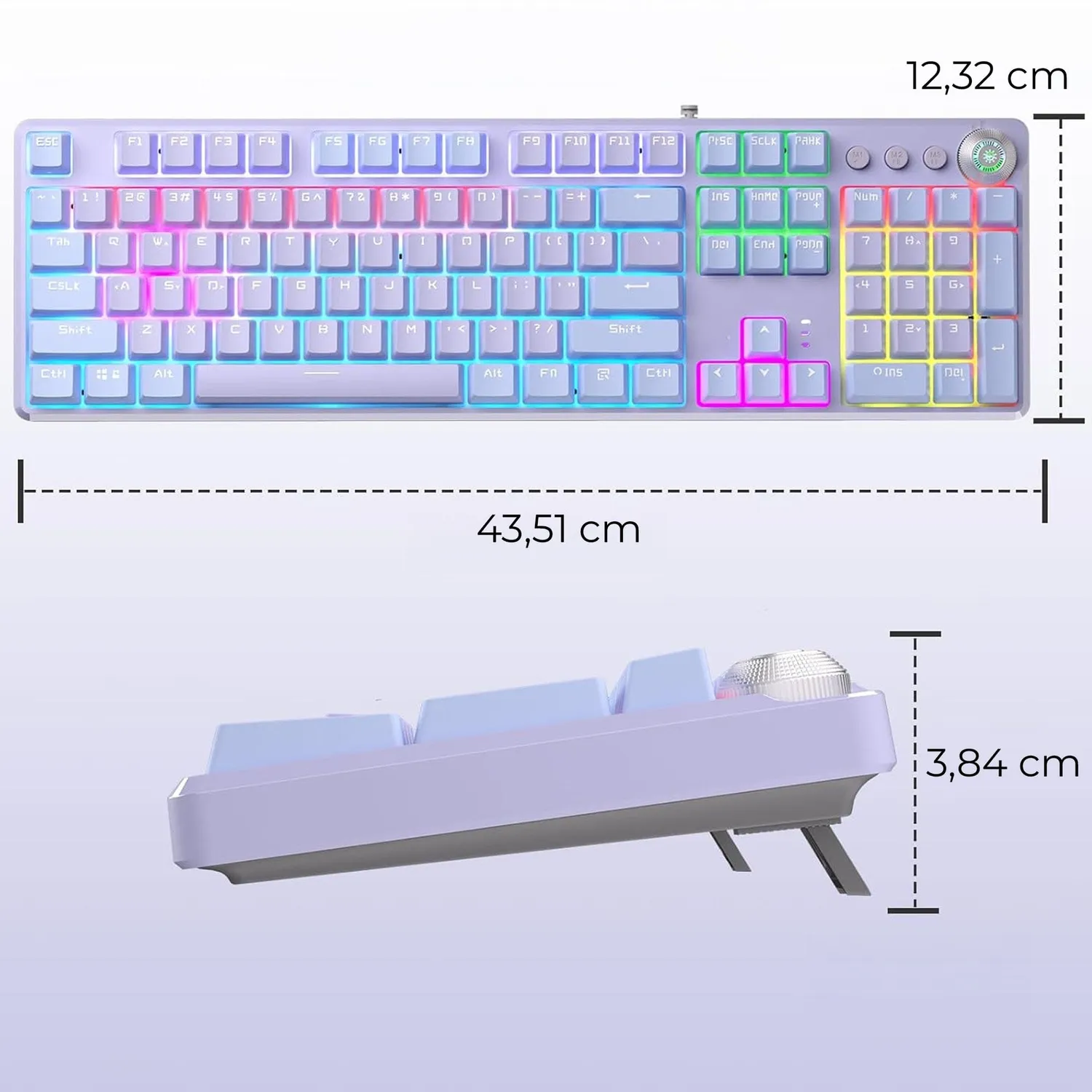 Timebox 104 taste tastatura gaming cu fir violet switch albastru