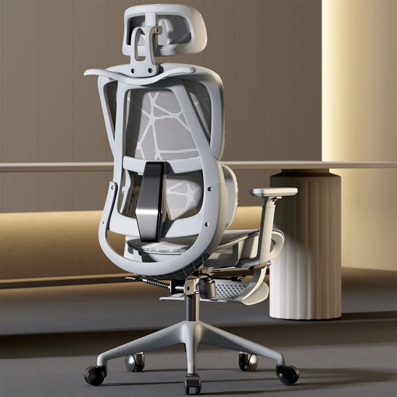 Timebox Ergonomic scaun birou gri reglabil