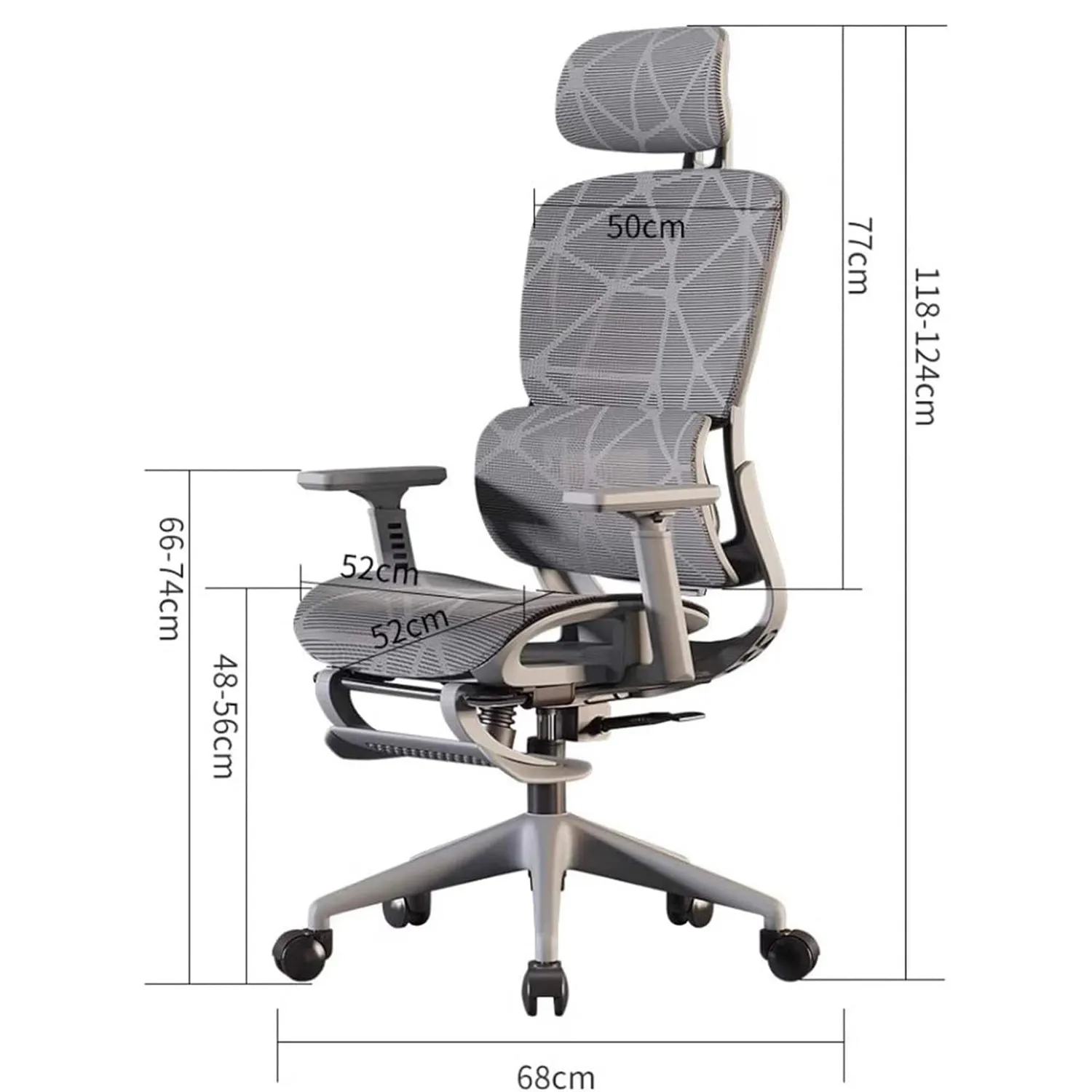 Timebox Ergonomic scaun birou gri reglabil