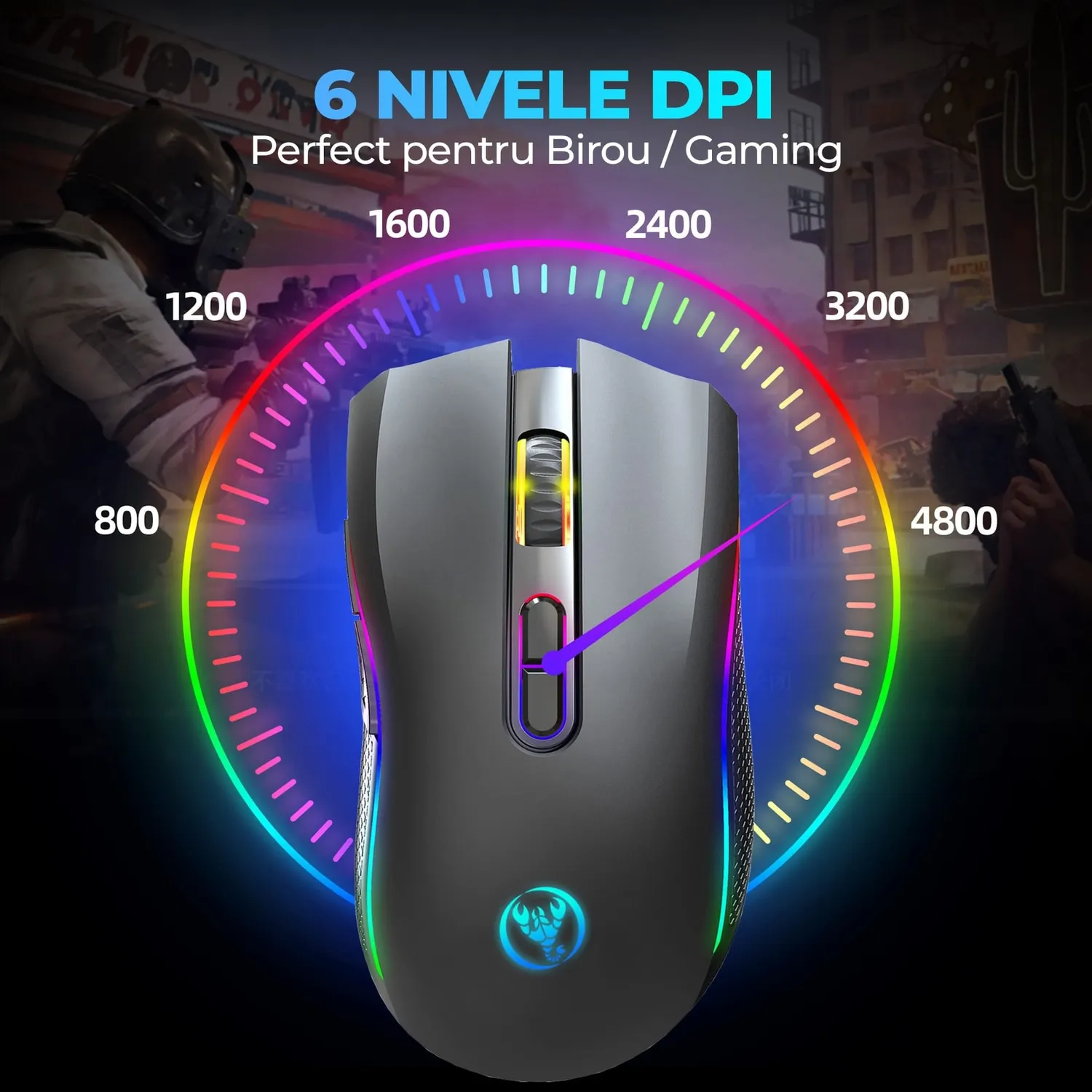 Timebox Kit Tastatura Wireless RGB plus Mouse Negru