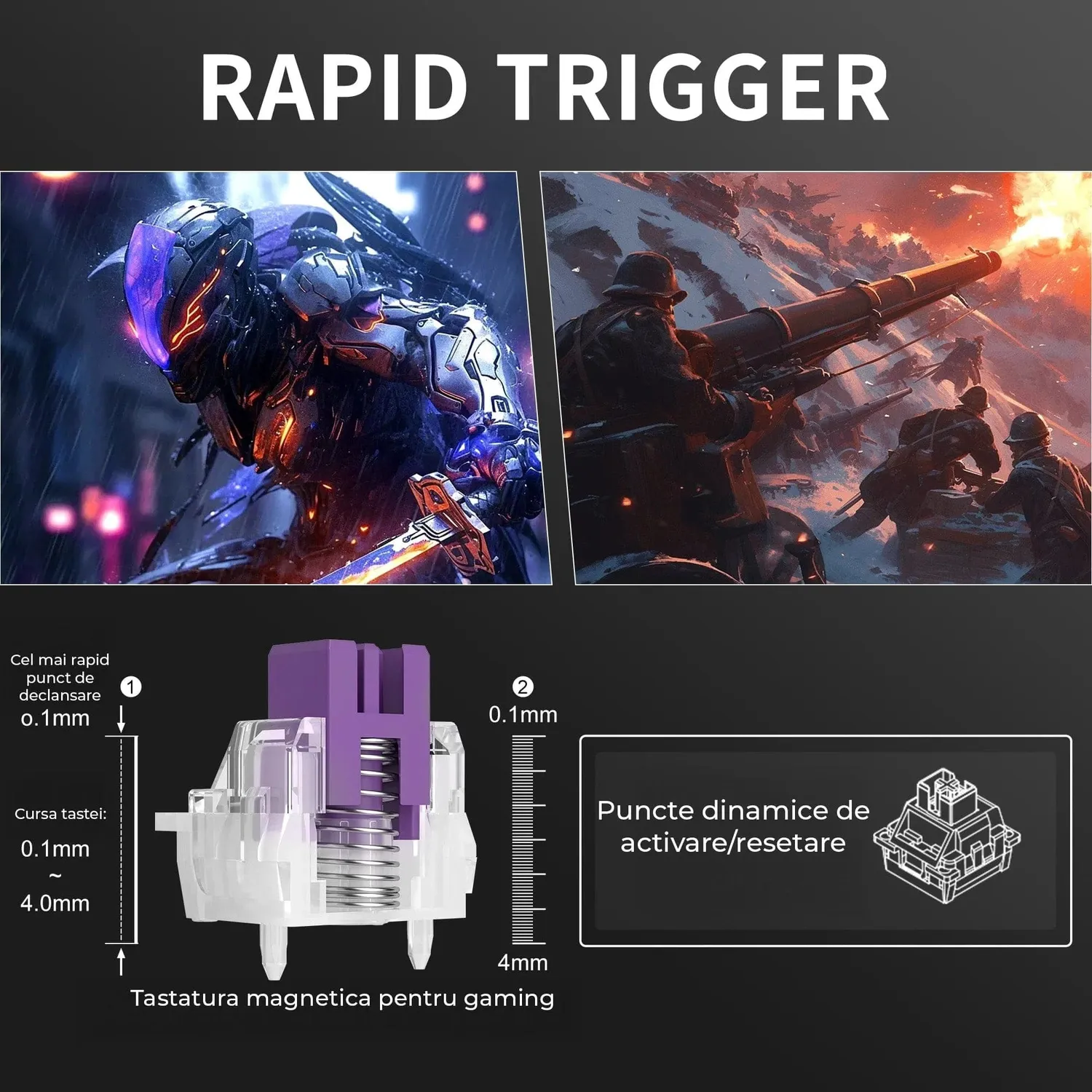 Timebox 60% pachet gaming wireless negru tastatura + mouse RGB