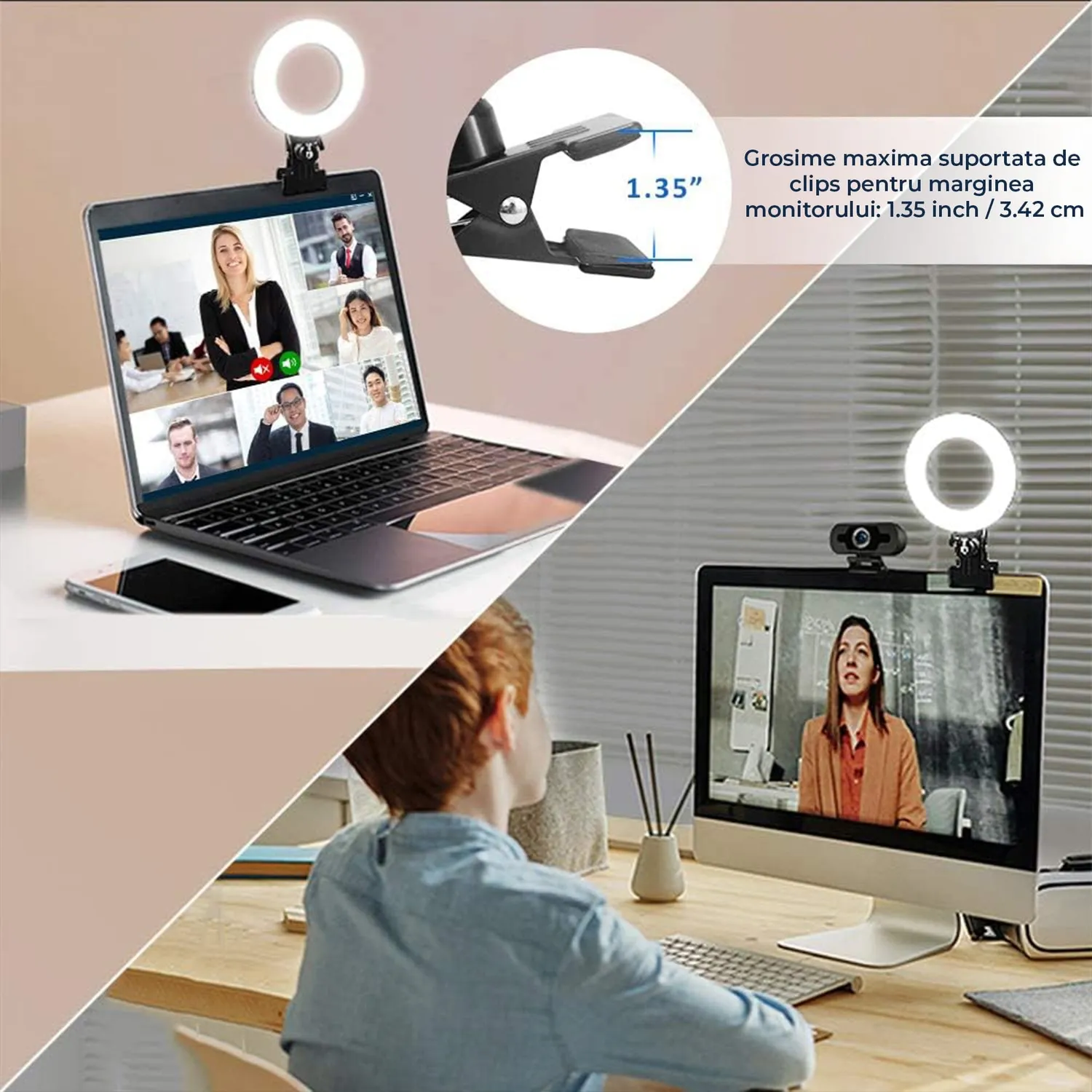 Timebox Ring Light lampă LED videoconferință USB