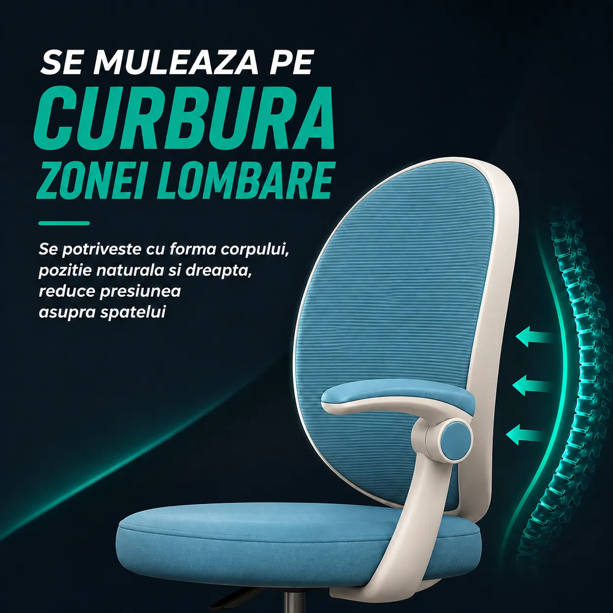 Timebox Scaun Copii Reglabil Ergonomic Albastru