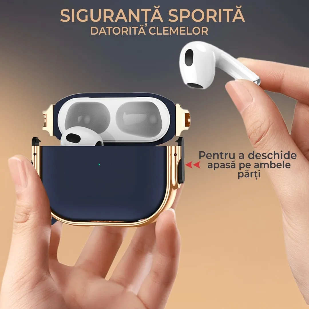 Timebox Luxury husa protectie AirPods Pro albastru cupru