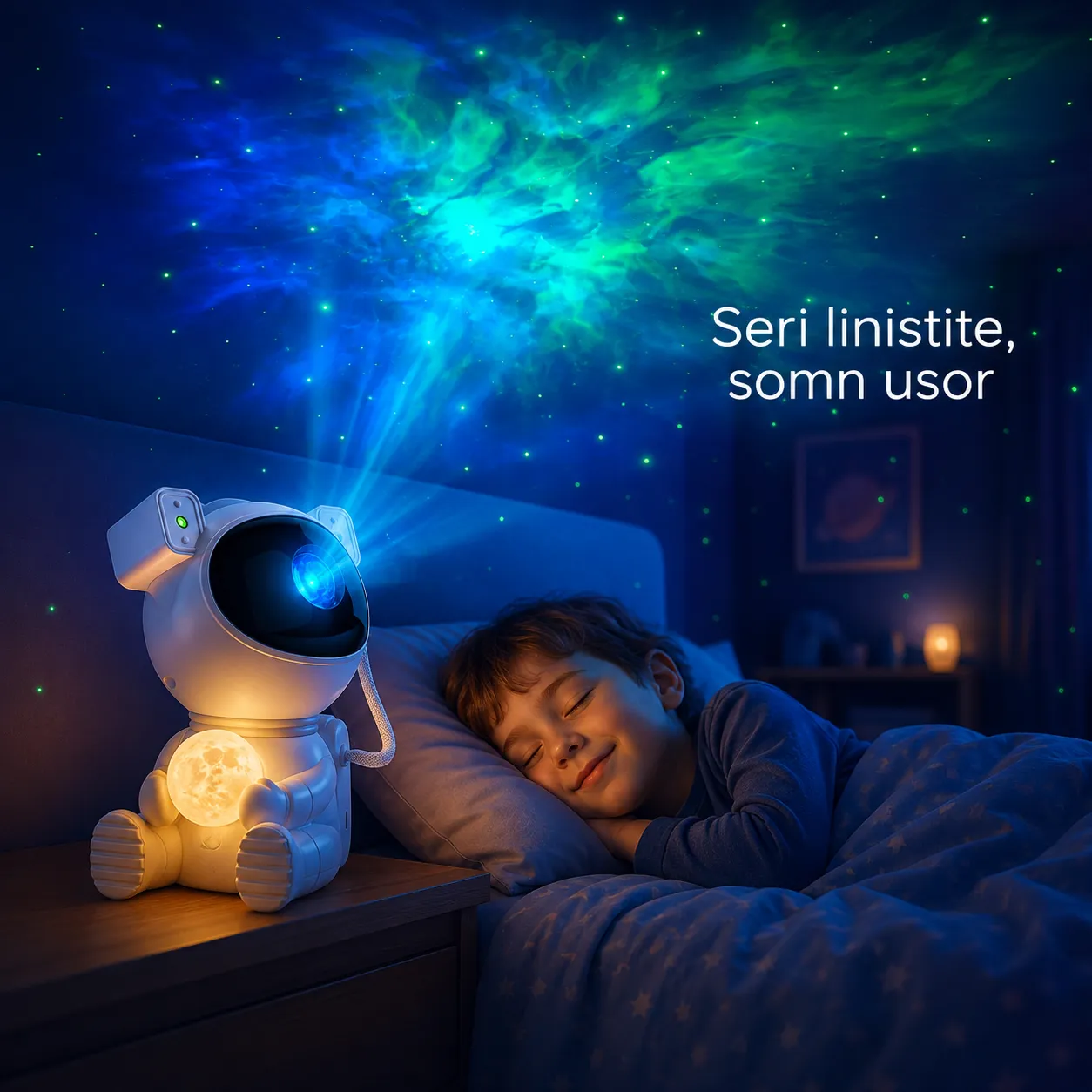 Timebox lampă proiector astronaut 2 în 1 RGB