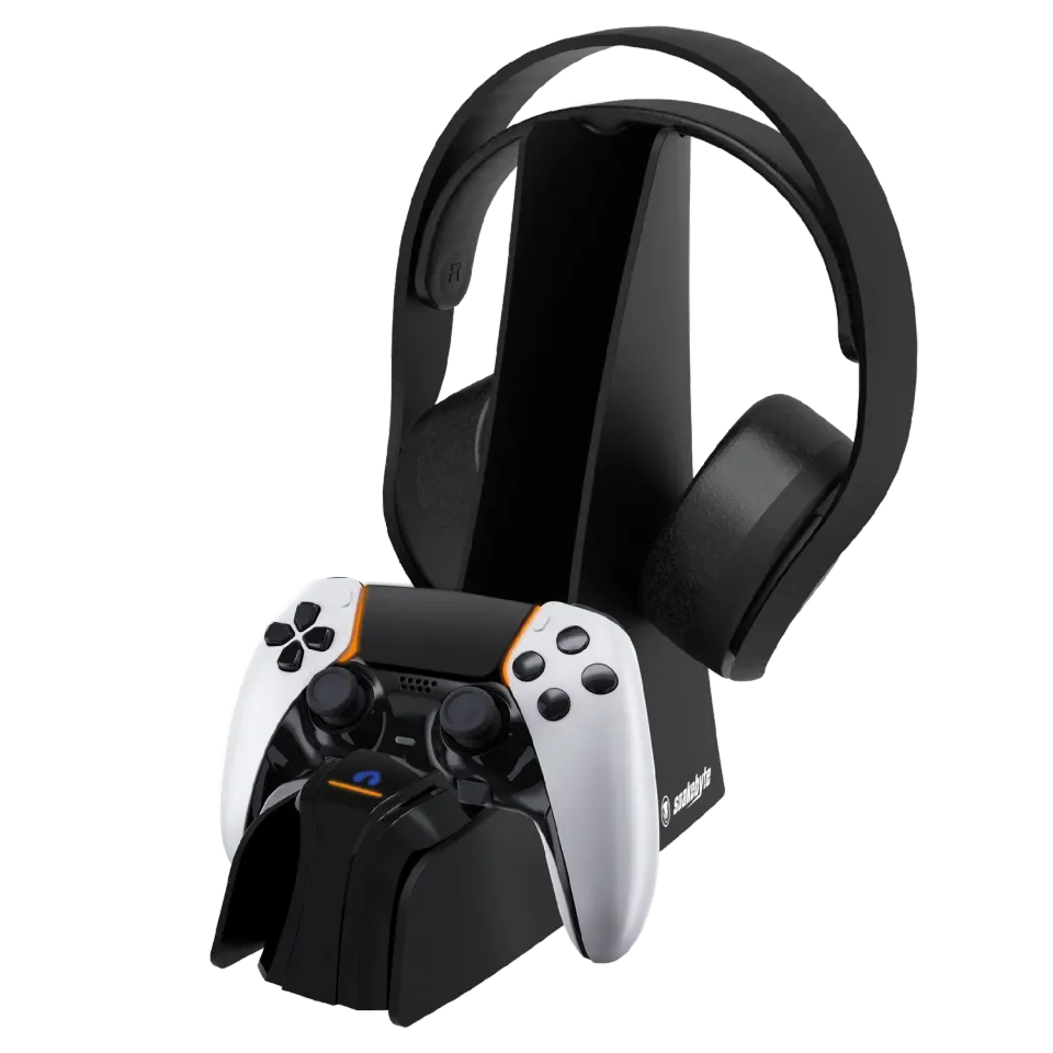snakebytes Combo Charge 5 statie DualSense + headset negru