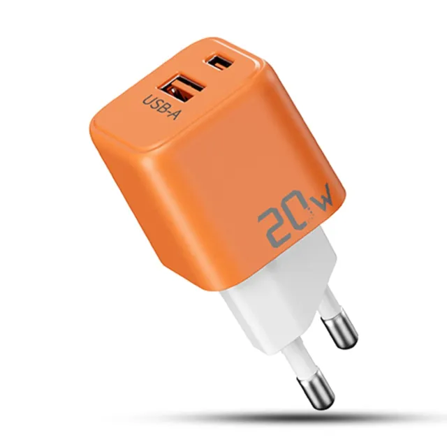Timebox Incarcator Retea 20W 2 Porturi Portocaliu Rapid