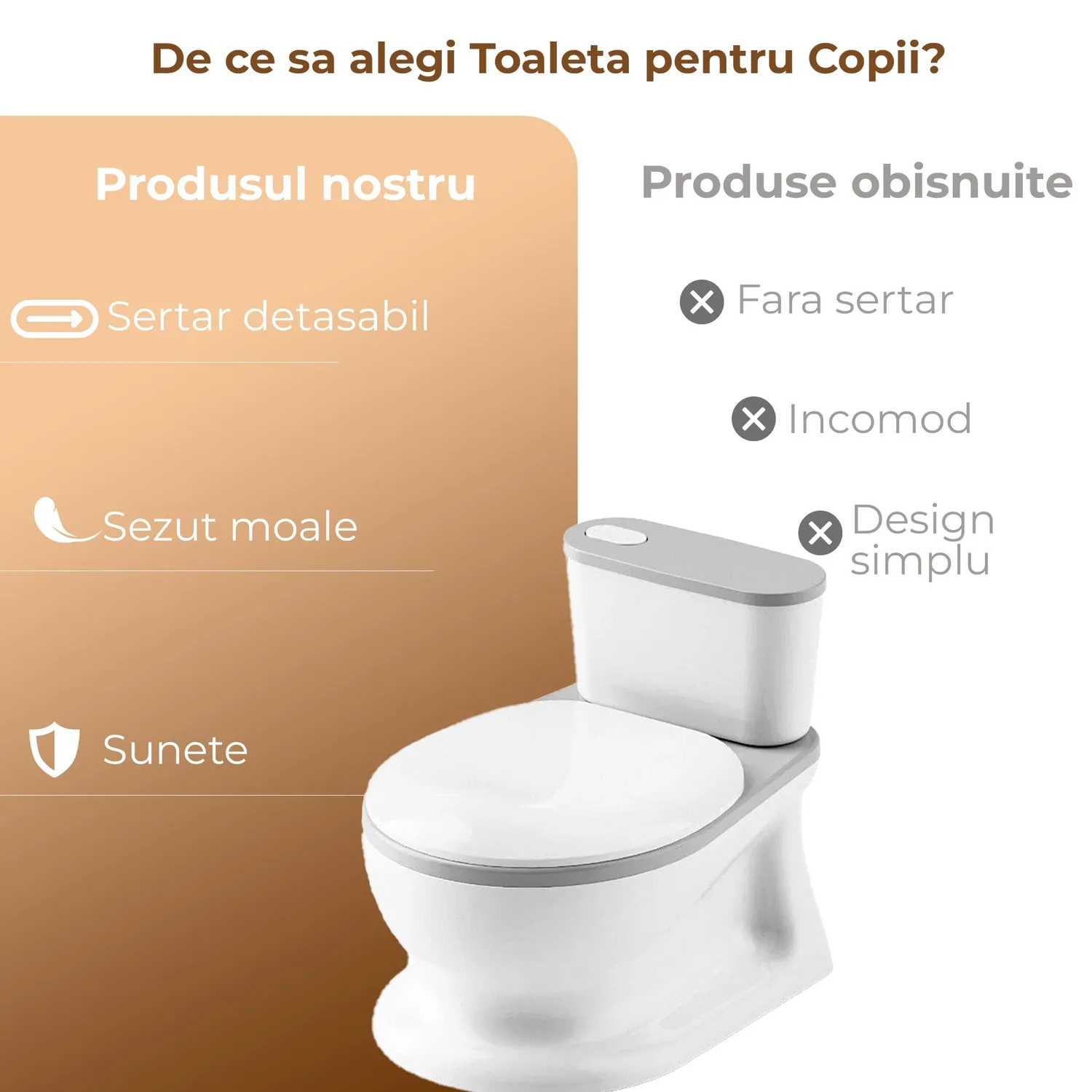 Timebox olita copii Alba cu scaun moale